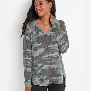 Maurice’s Haven Cozy Camo V Neck Sweater